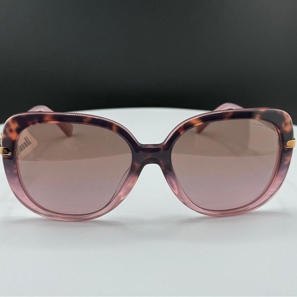 COACH HC 8320 56505M ROSE HAVANA GRADIENT AUTHENTIC FRAMES SUNGLASSES 55-17. NEW - Picture 11 of 12